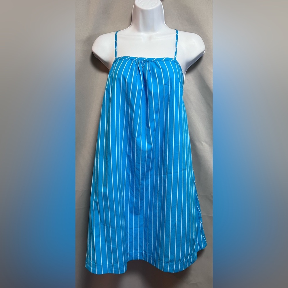 Medium Womens Sleeveless Shift Mini Dress A New Day Blue Striped Sz Small NWT